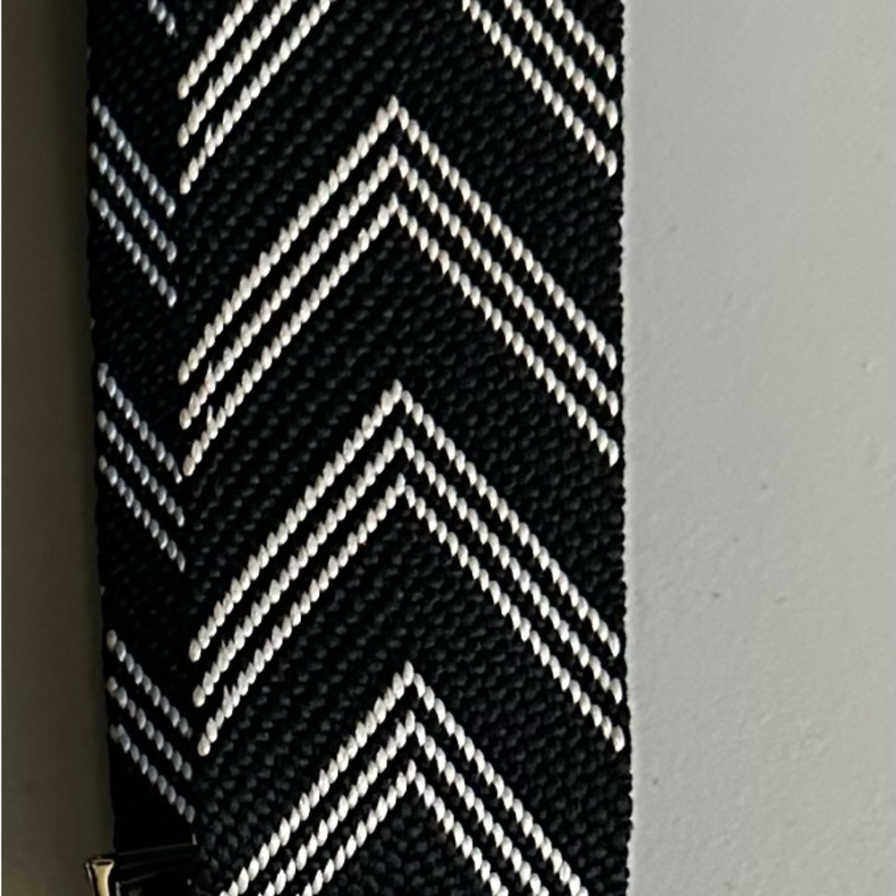 Pompom London Black and White Chevron Strap
